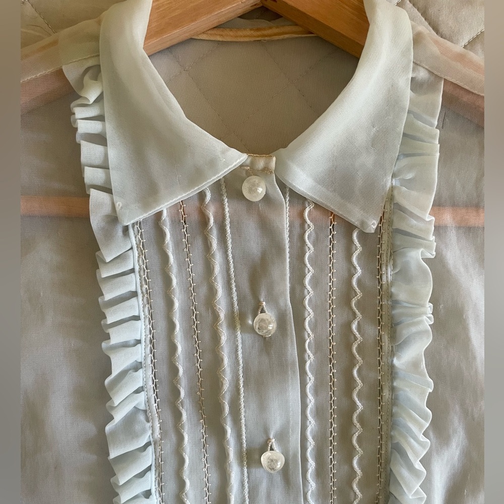 Vintage Sheer Tuxedo Blouse